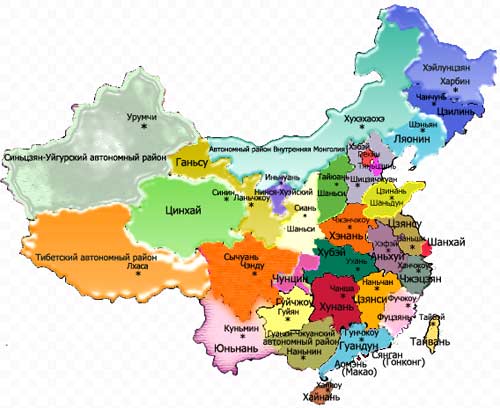 Карта Китая